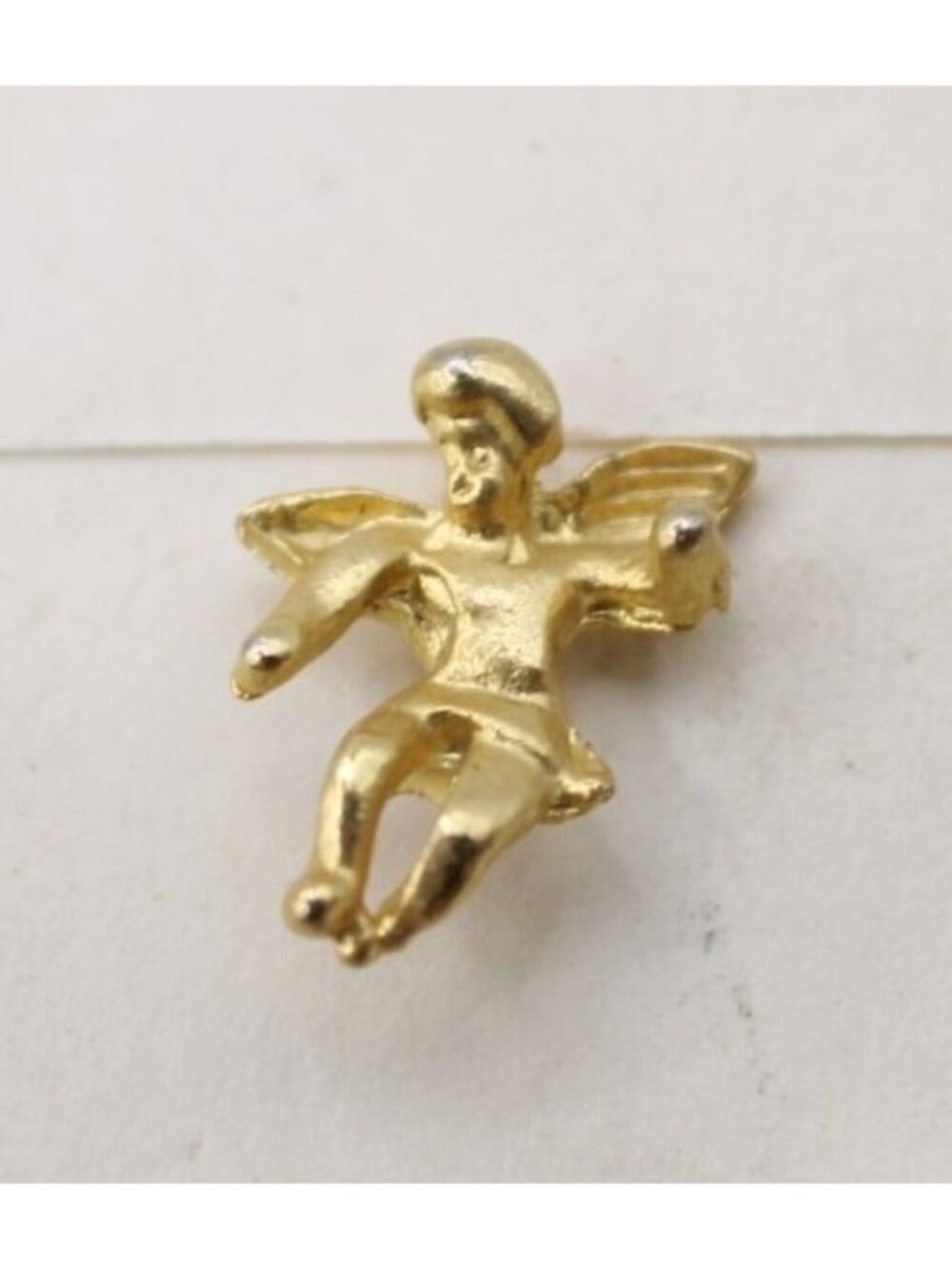 Vintage Ballou Gold Tone Angel Cherub Pin Guardian Angel Lapel Tie Tack Hat